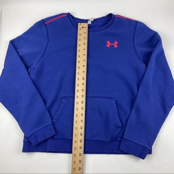 Under Armour Sweatshirt Womens Large Blue Semi Fitted All Seasons Gear - Picture 10 of 10
